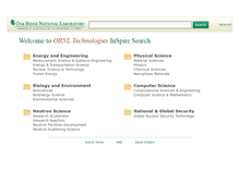 Tablet Screenshot of inspire.ornl.gov